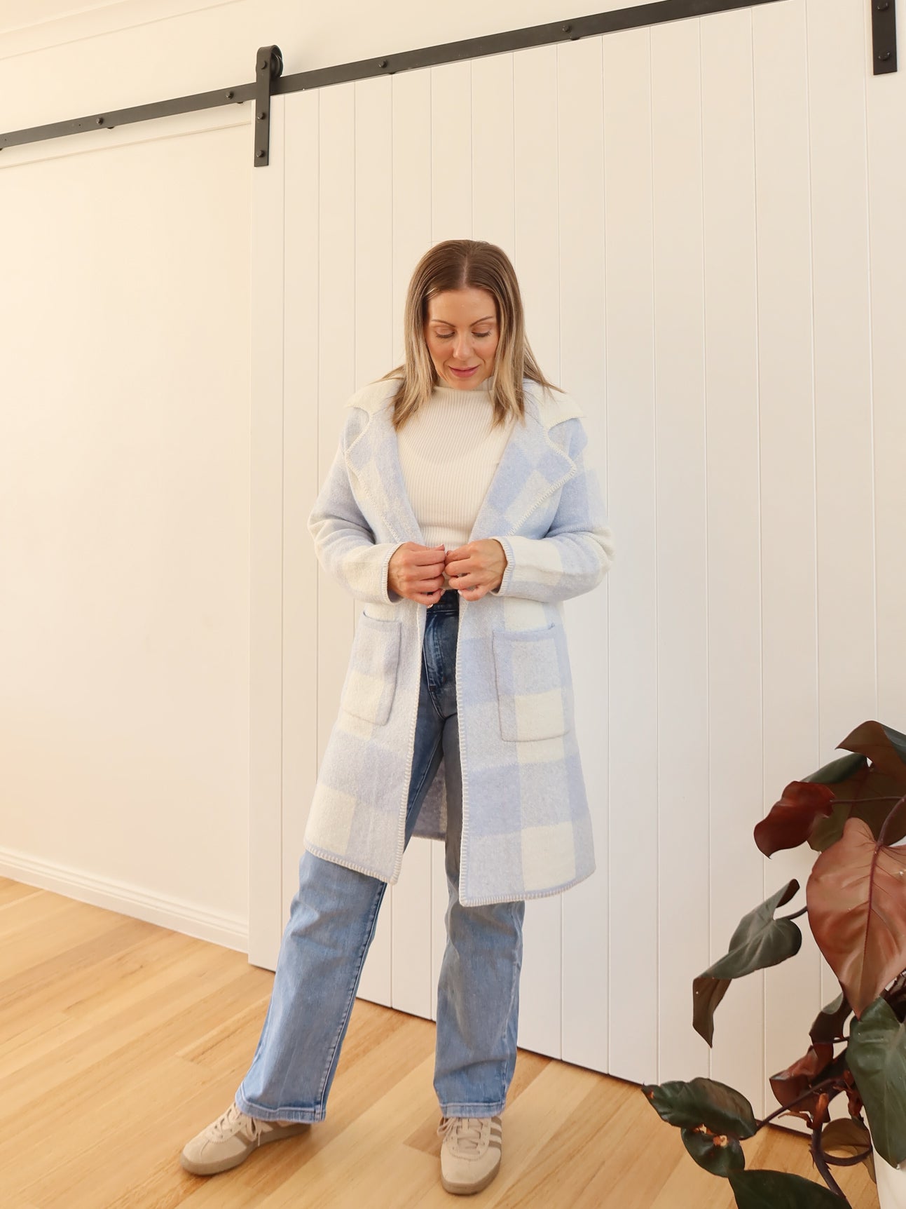 Jimmy Check Cardigan - Blue