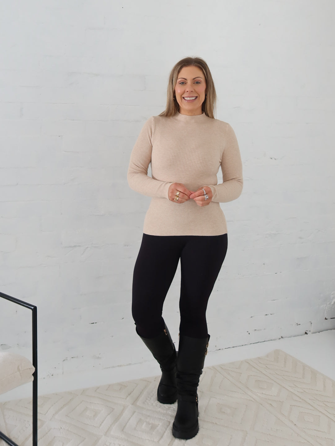 Amy Knit Top - Beige