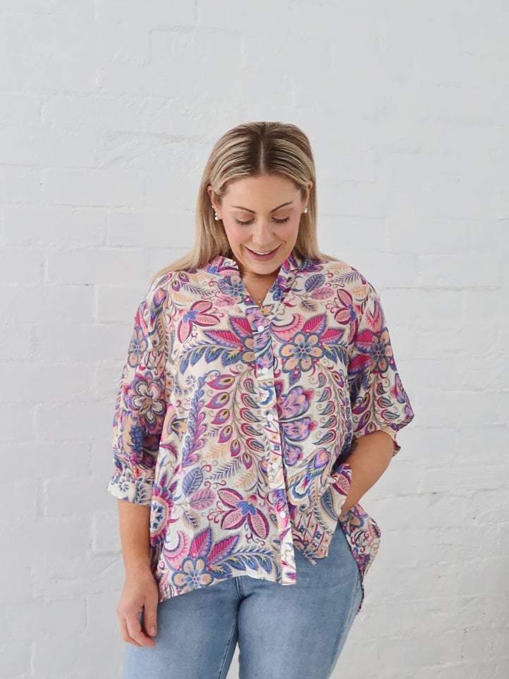 Mimi Blouse - Floral Fuchsia