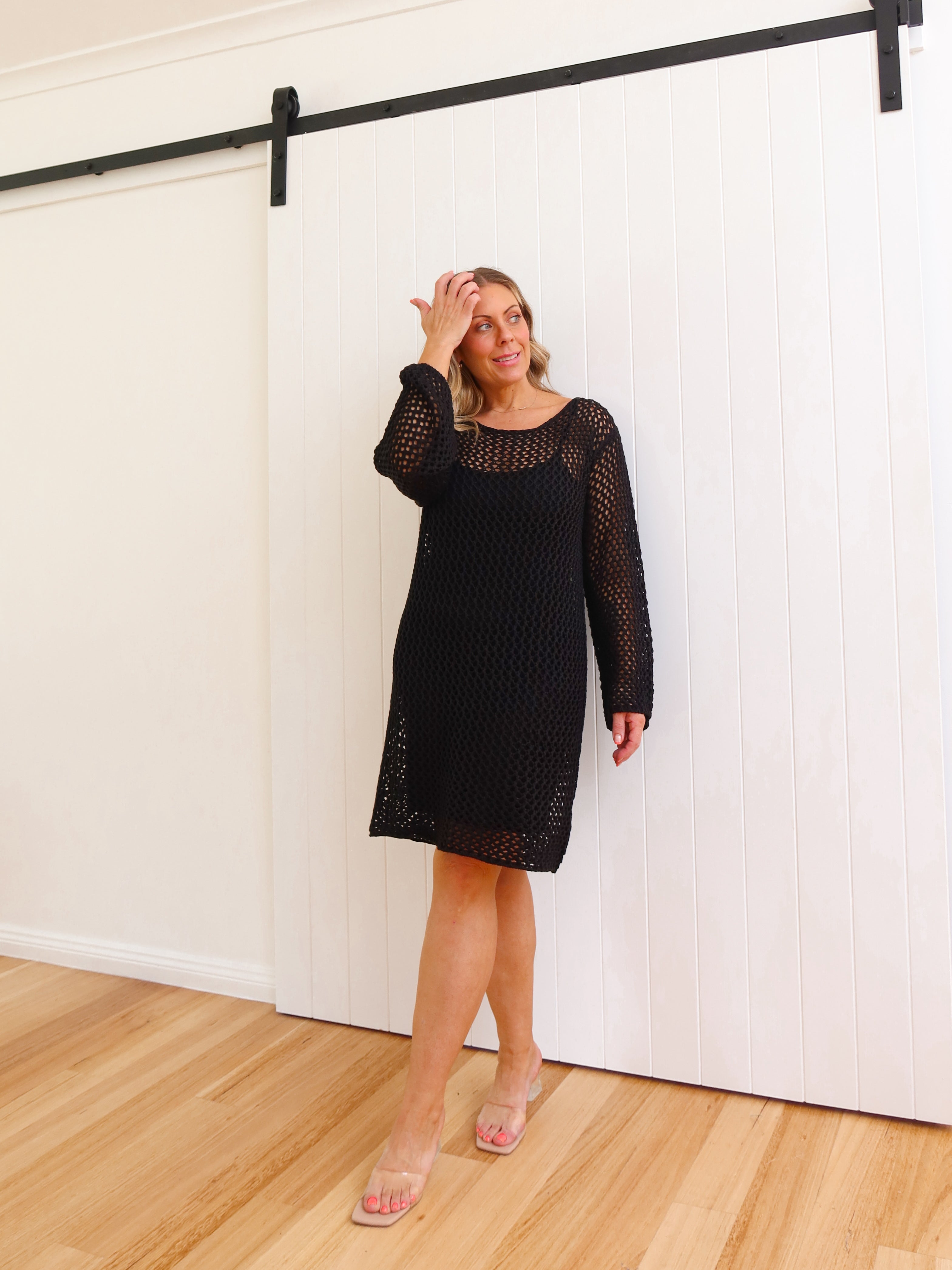 Nerina Crochet Dress - Black