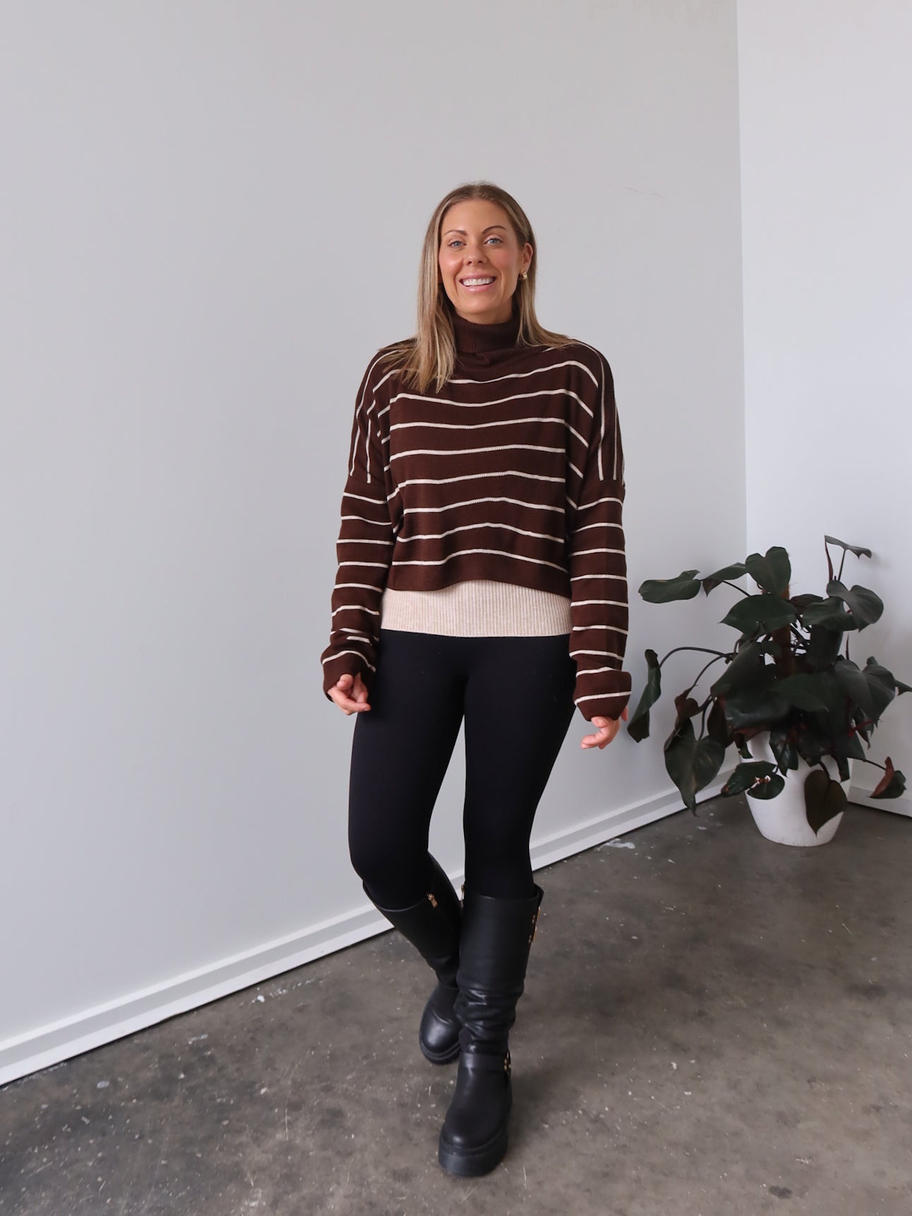 Fran Knit - Chocolate Stripe