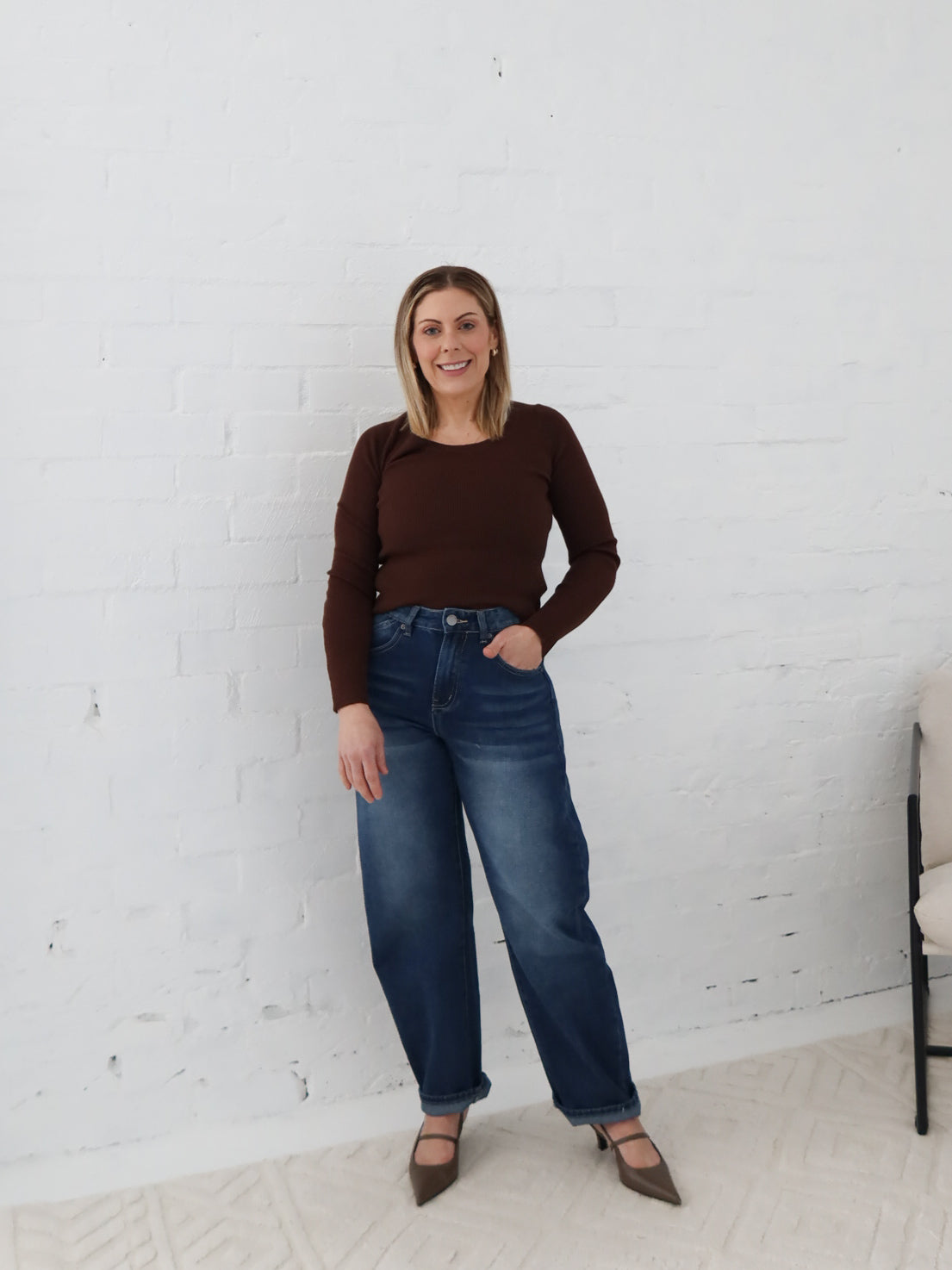 Selma Knit Top - Chocolate