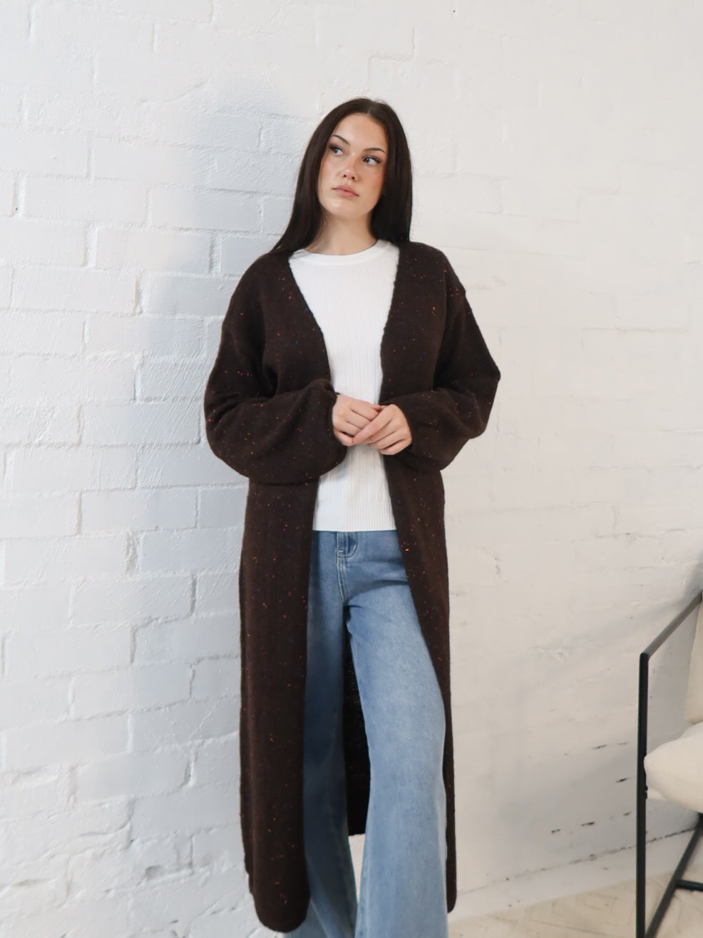 Bonnie Cardigan- Chocolate Speck
