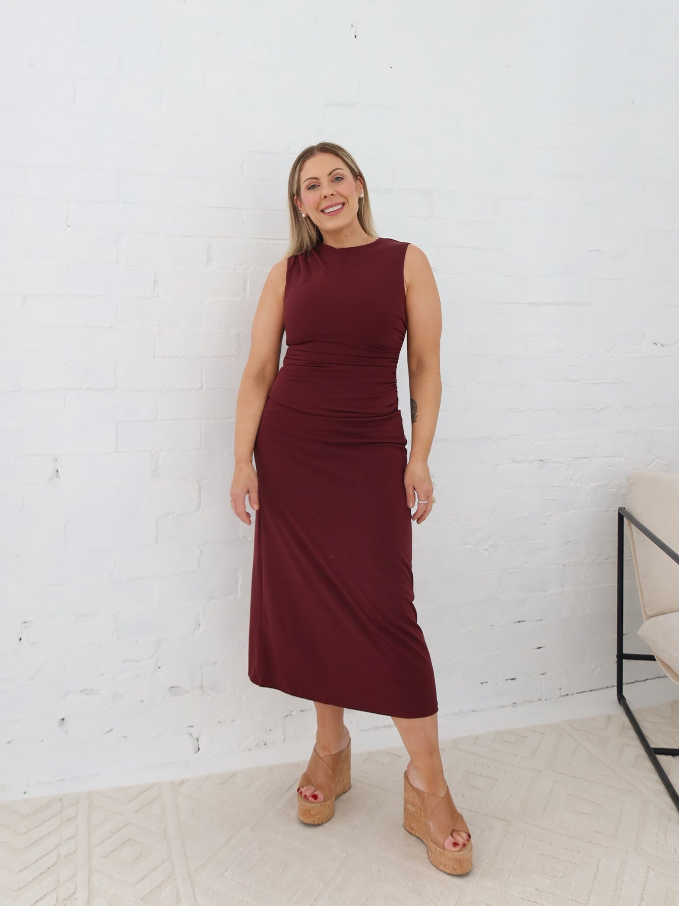 Laurent Dress - Burgundy