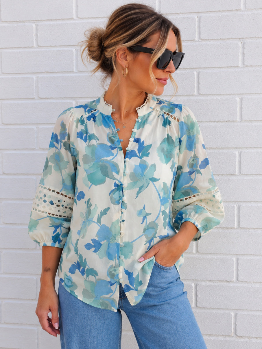 Eden Shirt- Green Floral