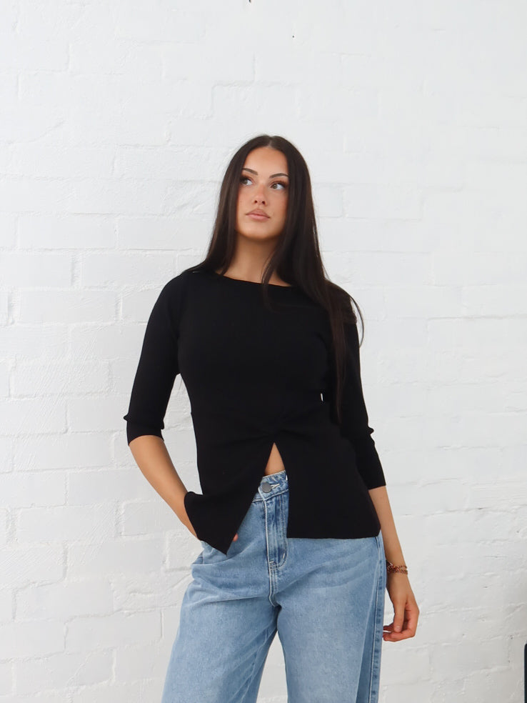 Ailani Knit Top - Black