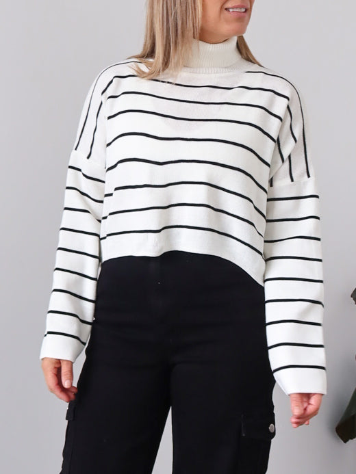 Fran Knit - Cream Stripe