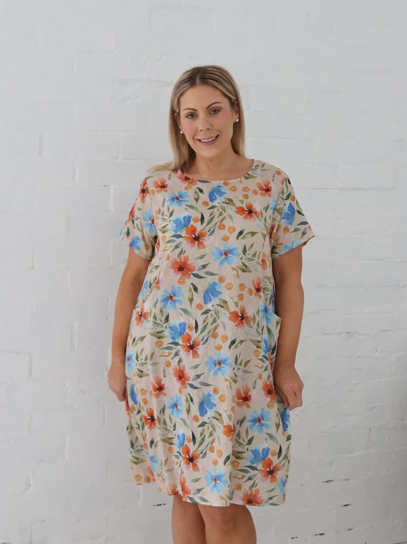 Kate Dress- Orange Floral