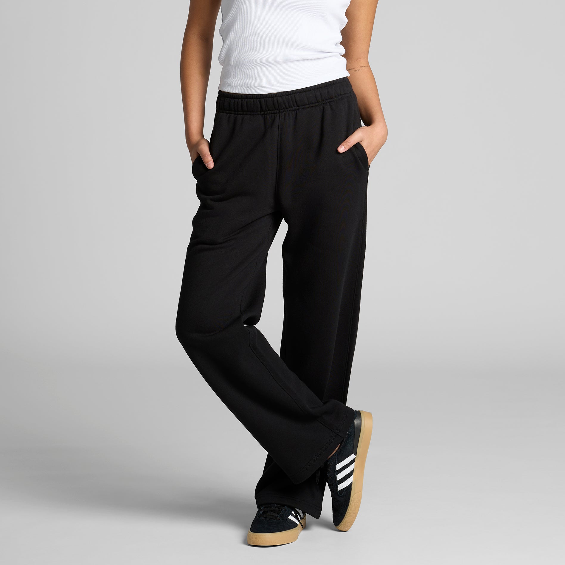 Chase Wide Leg Track Pants - Black
