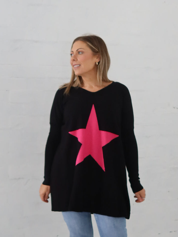 Maeve Star Knit - Black