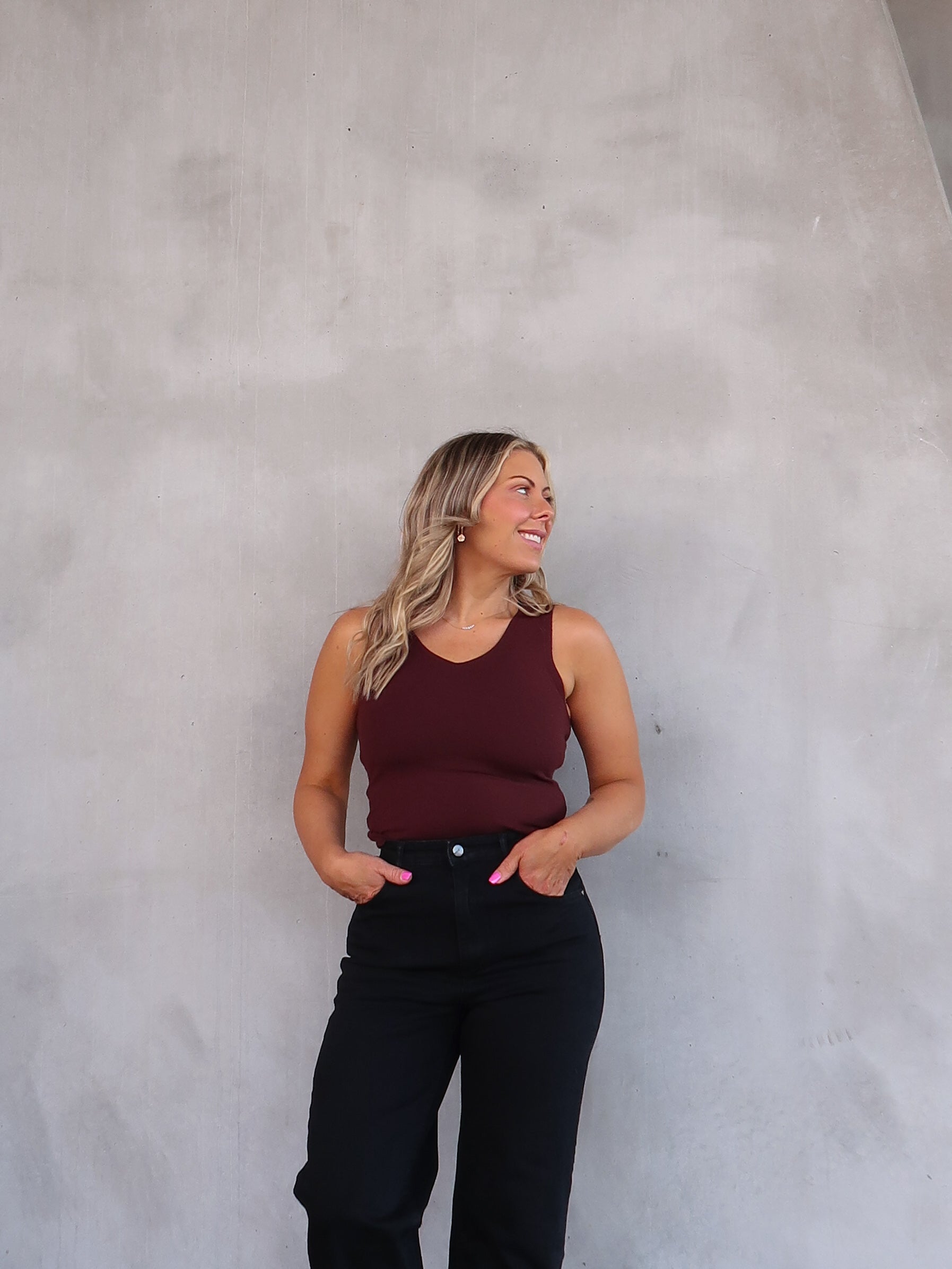 Janice Knit Tank - Brown