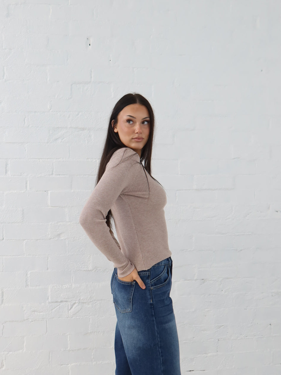 Selma Knit Top - Mocha