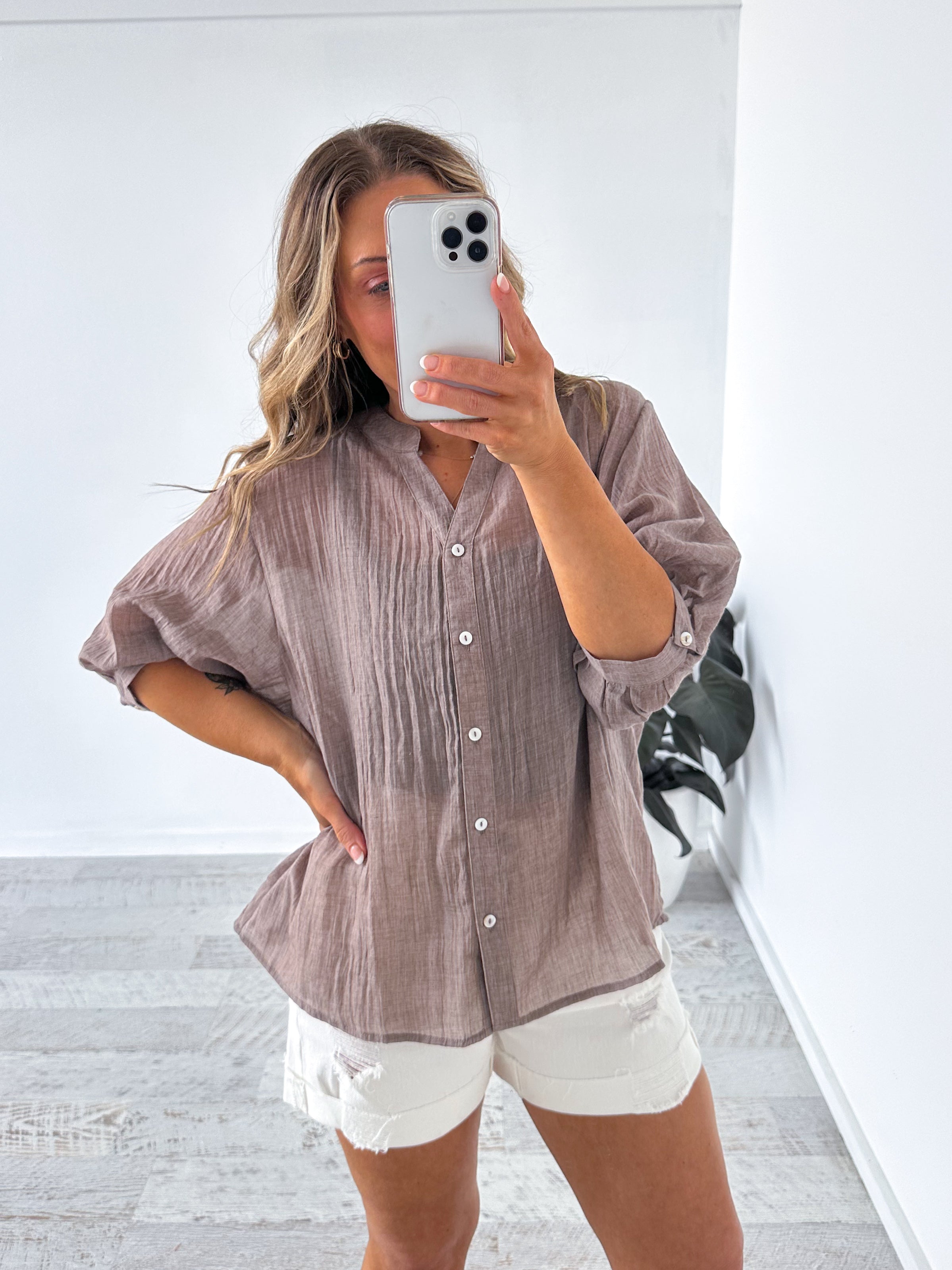 Mimi Blouse - Mushroom