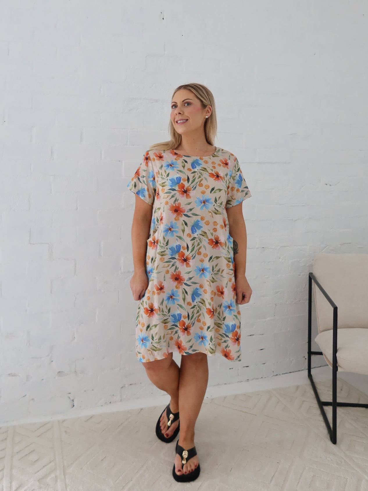 Kate Dress- Orange Floral