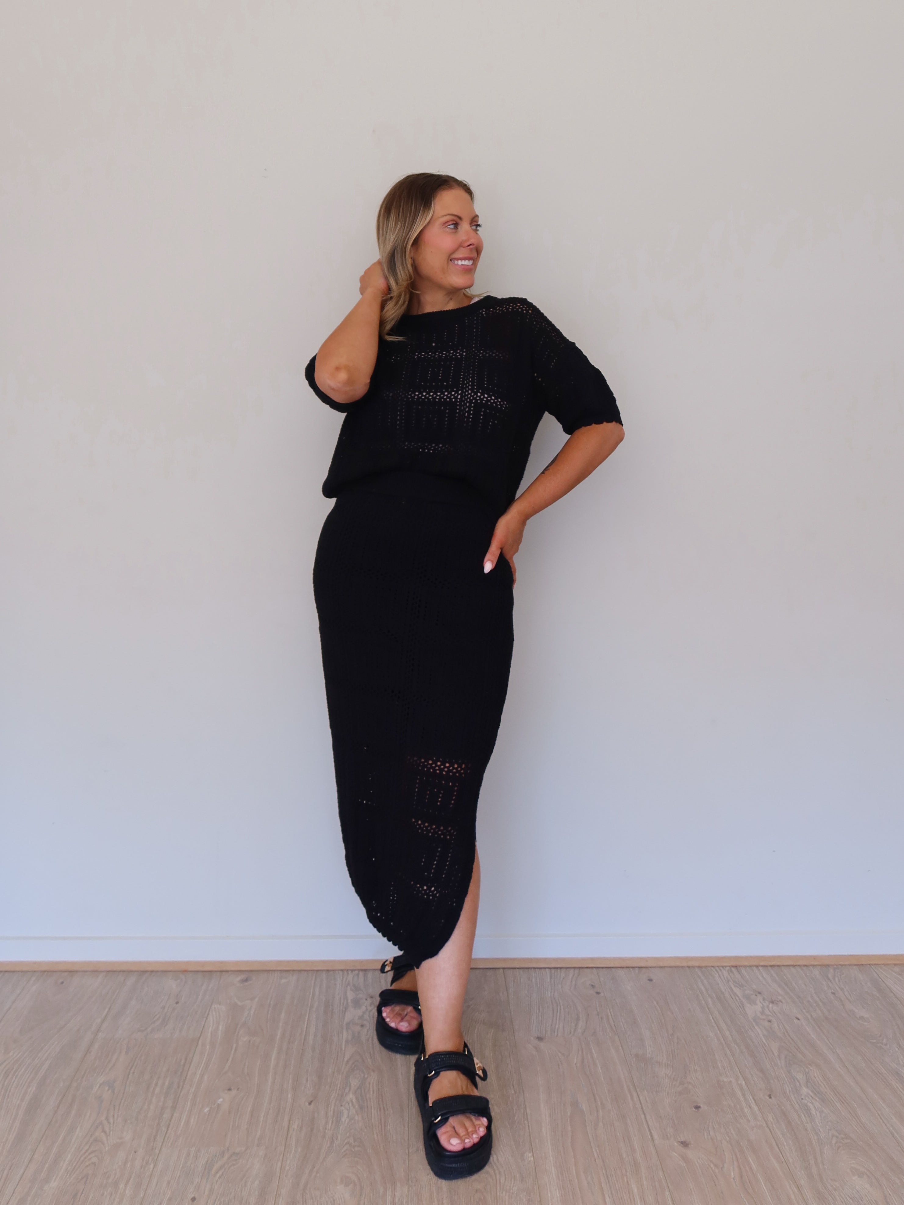 Radiance Crochet Skirt - Black