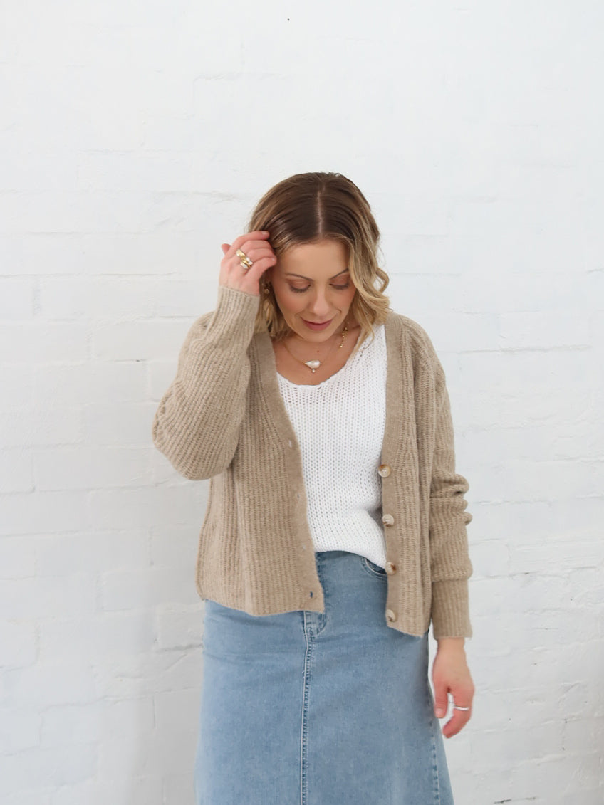 Dane Cardigan- Taupe