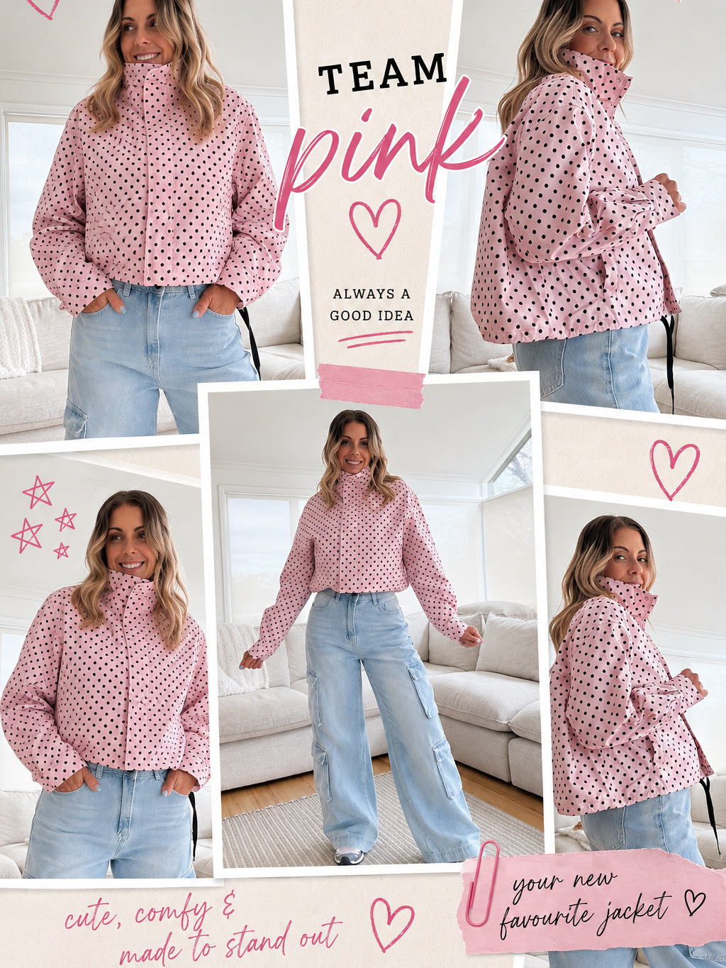 Polka Dot Jacket- Pink