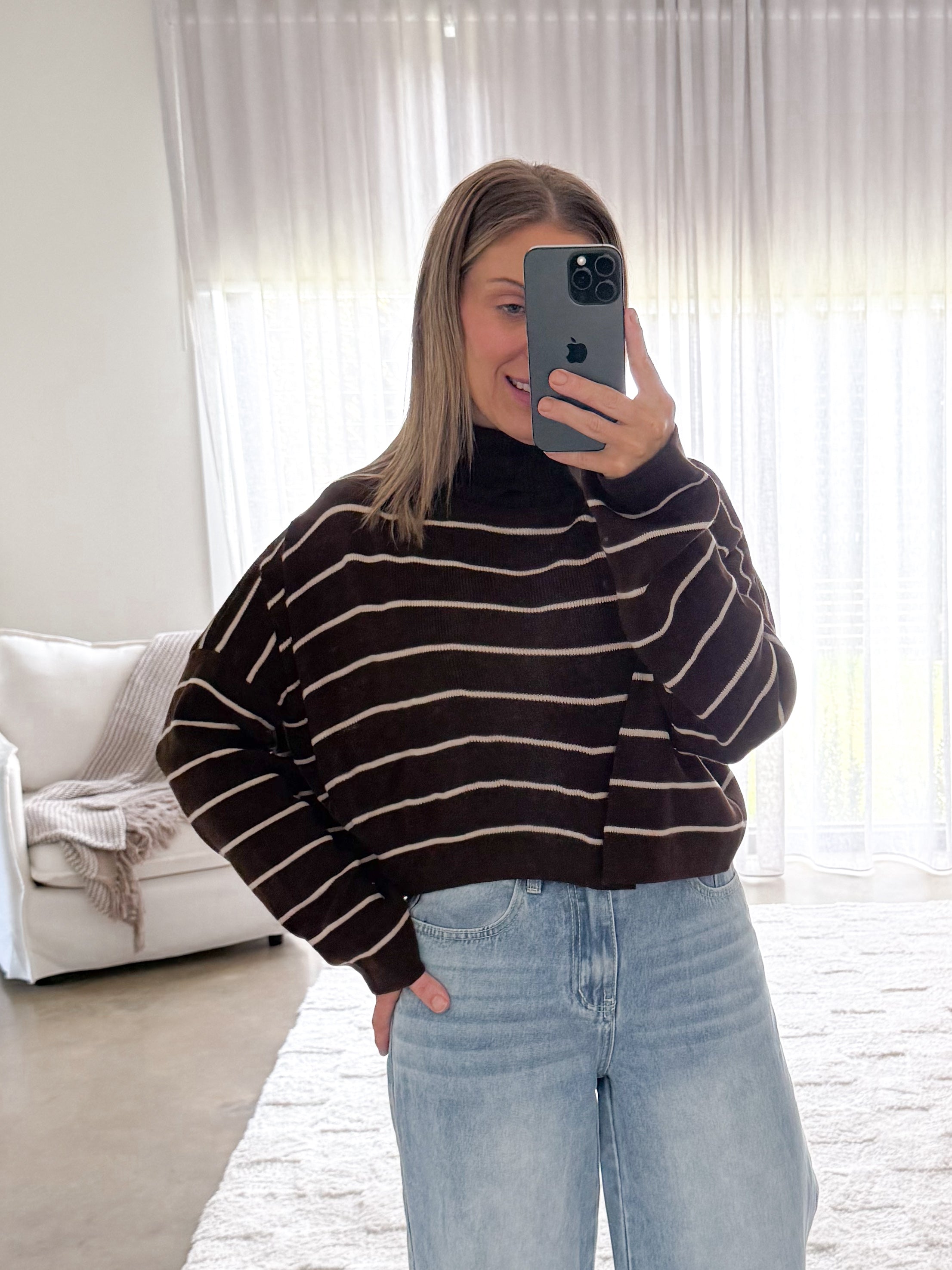 Fran Knit - Chocolate Stripe