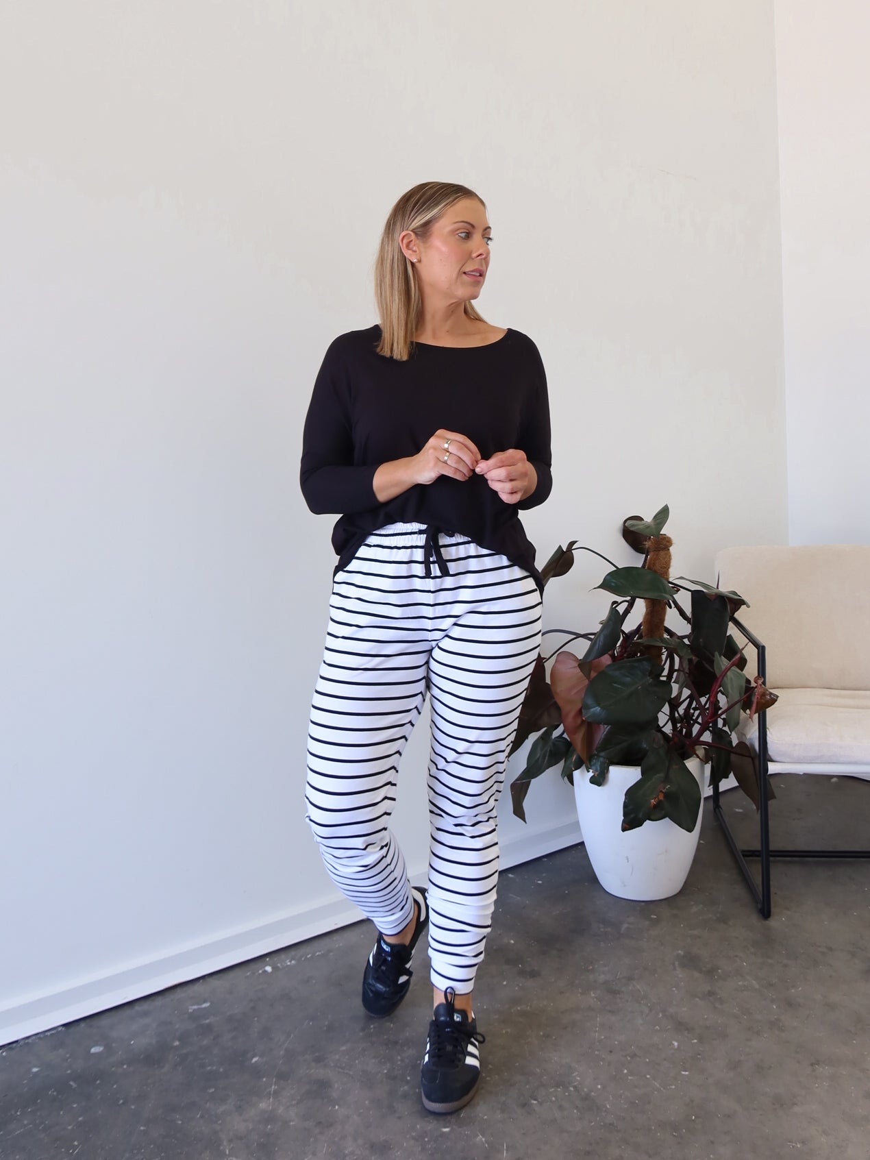 Heidi Pants - White and Black