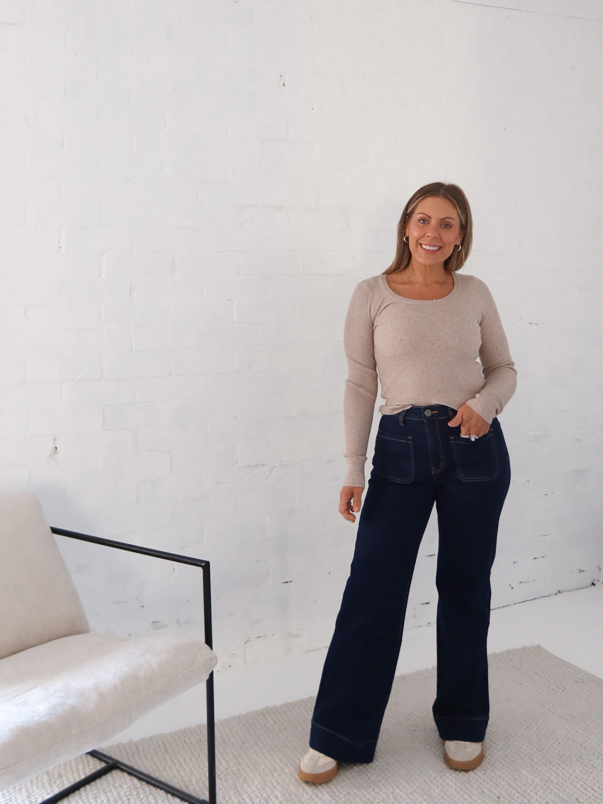 Selma Knit Top - Stone