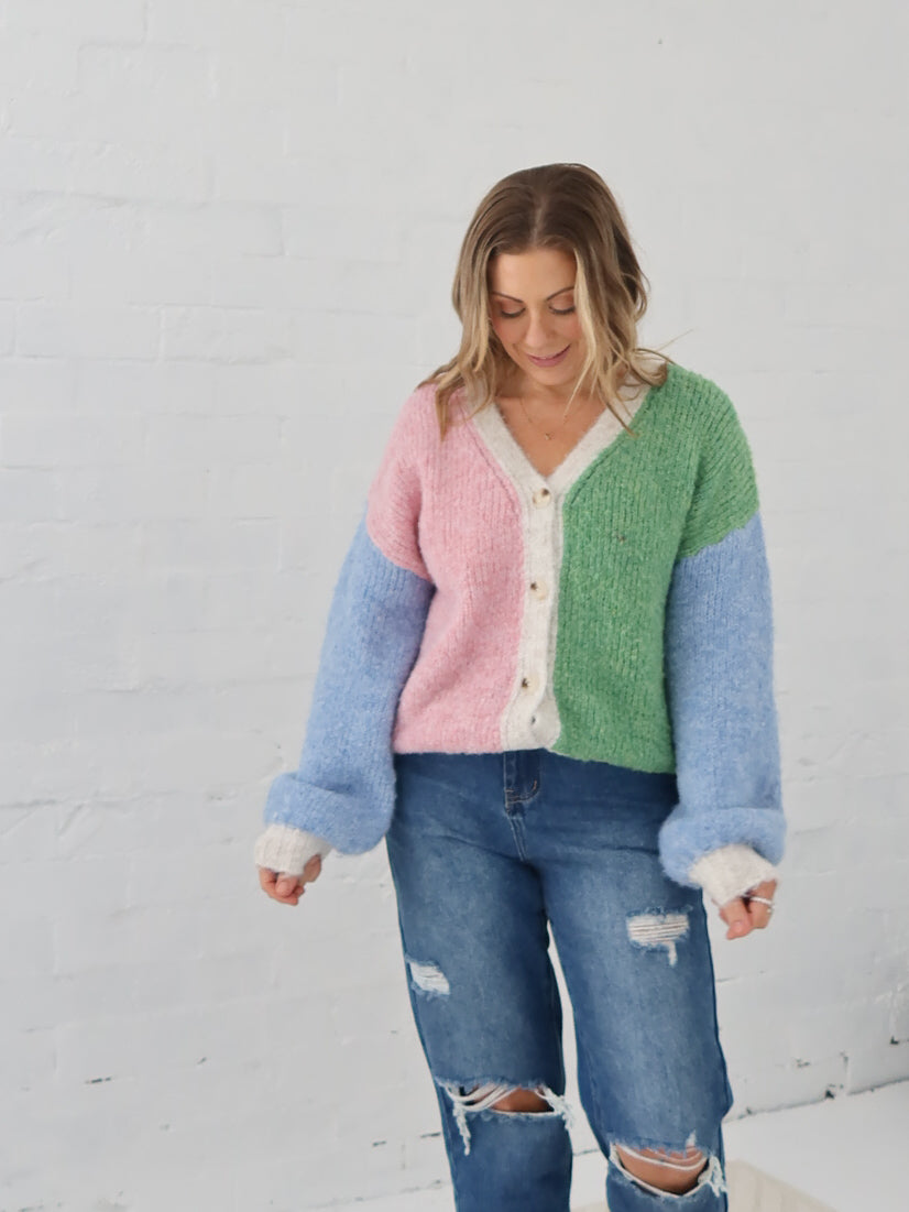 Gemma Cardigan-Multi Green