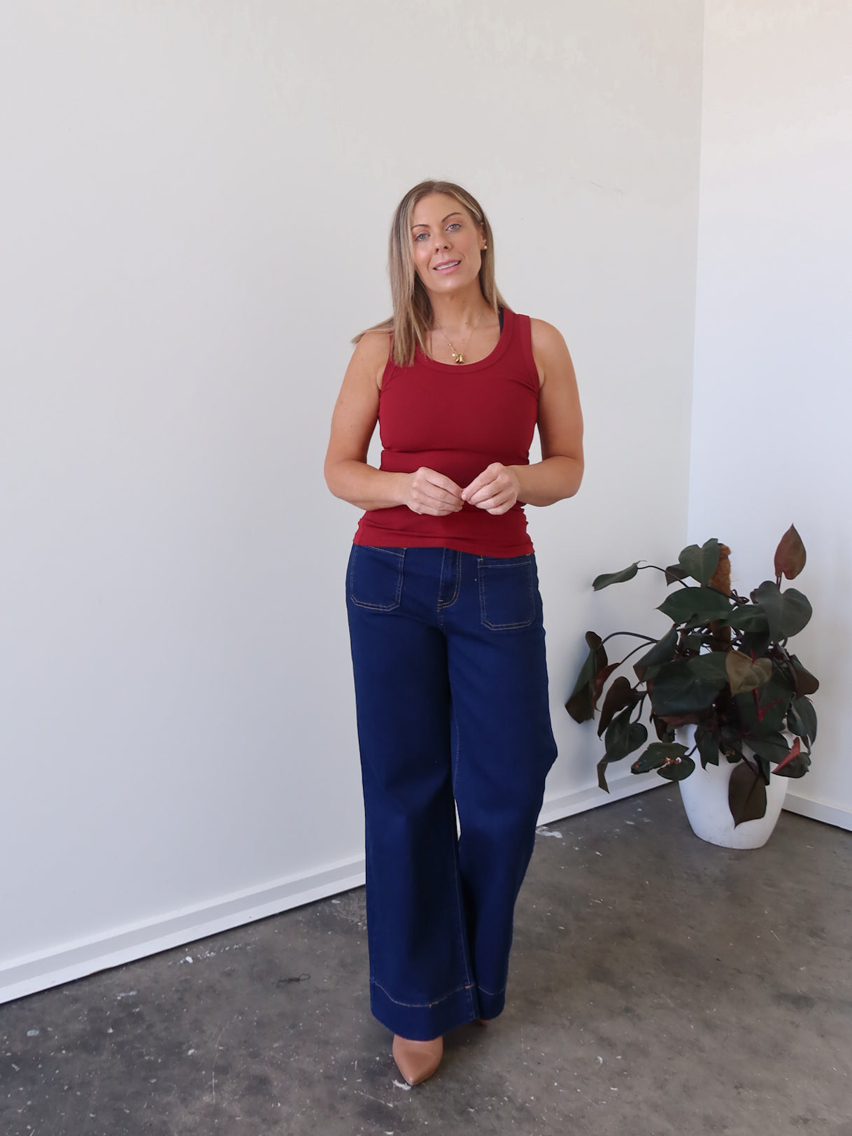 Charlee Tank - Burgundy