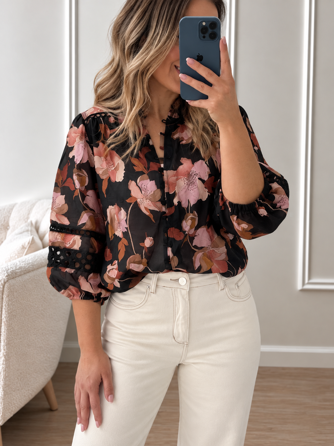 Eden Shirt- Black Floral