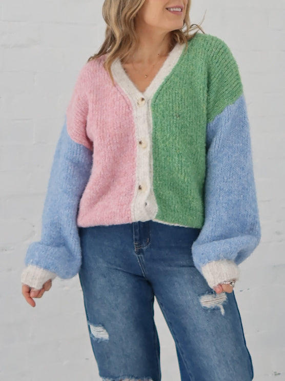 Gemma Cardigan-Multi Green