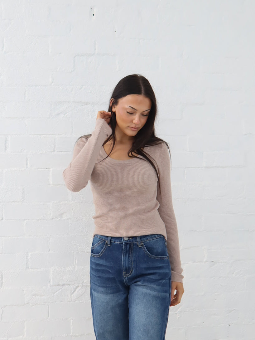 Selma Knit Top - Mocha