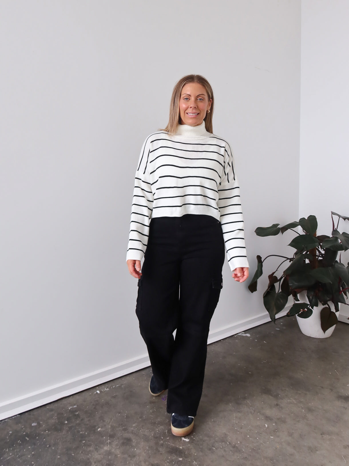 Fran Knit - Cream Stripe