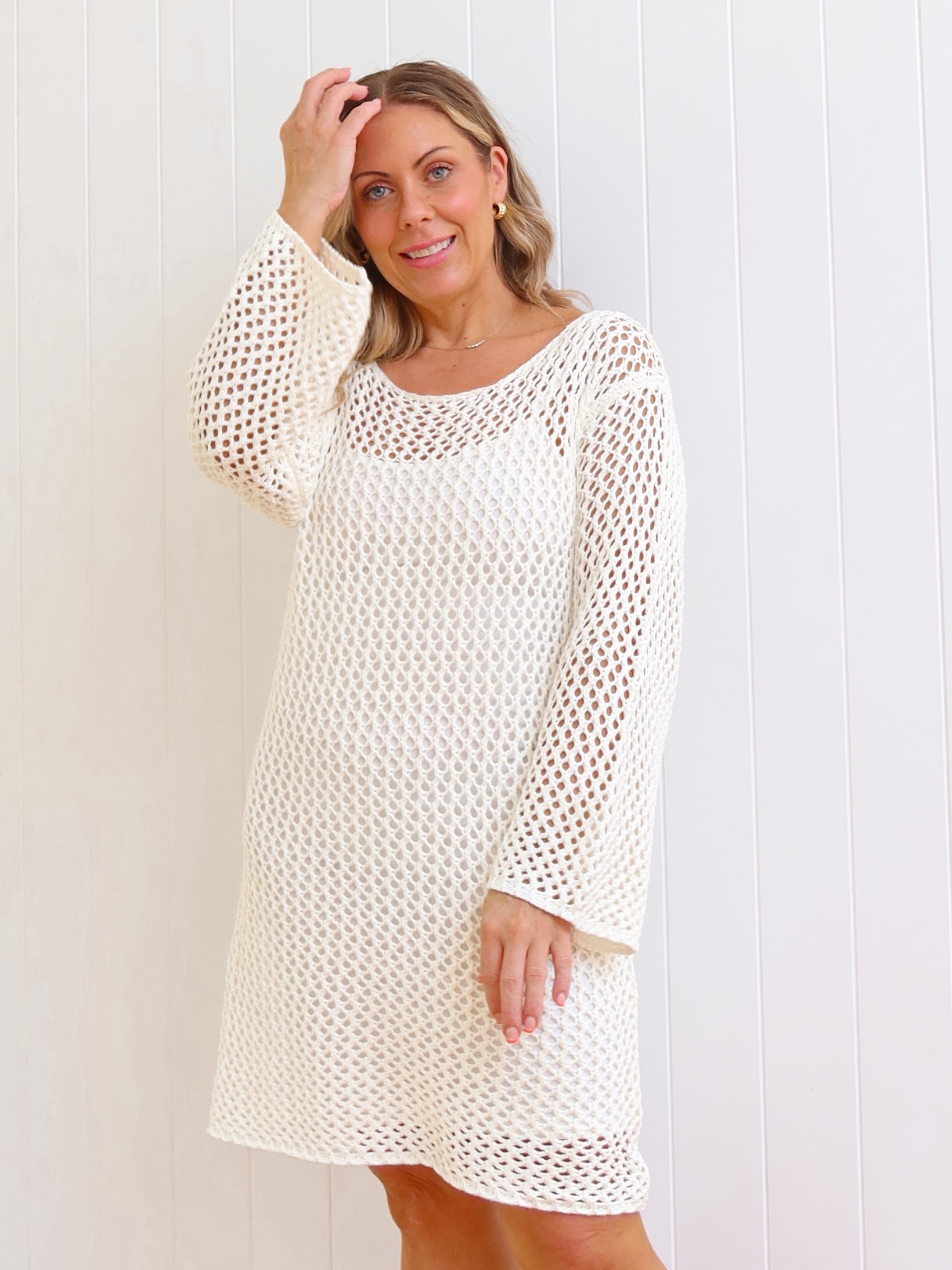 Nerina Crochet Dress - Vanilla