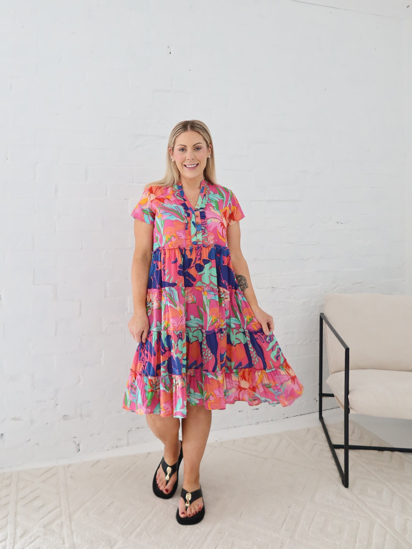 Saige Dress- Pink Floral