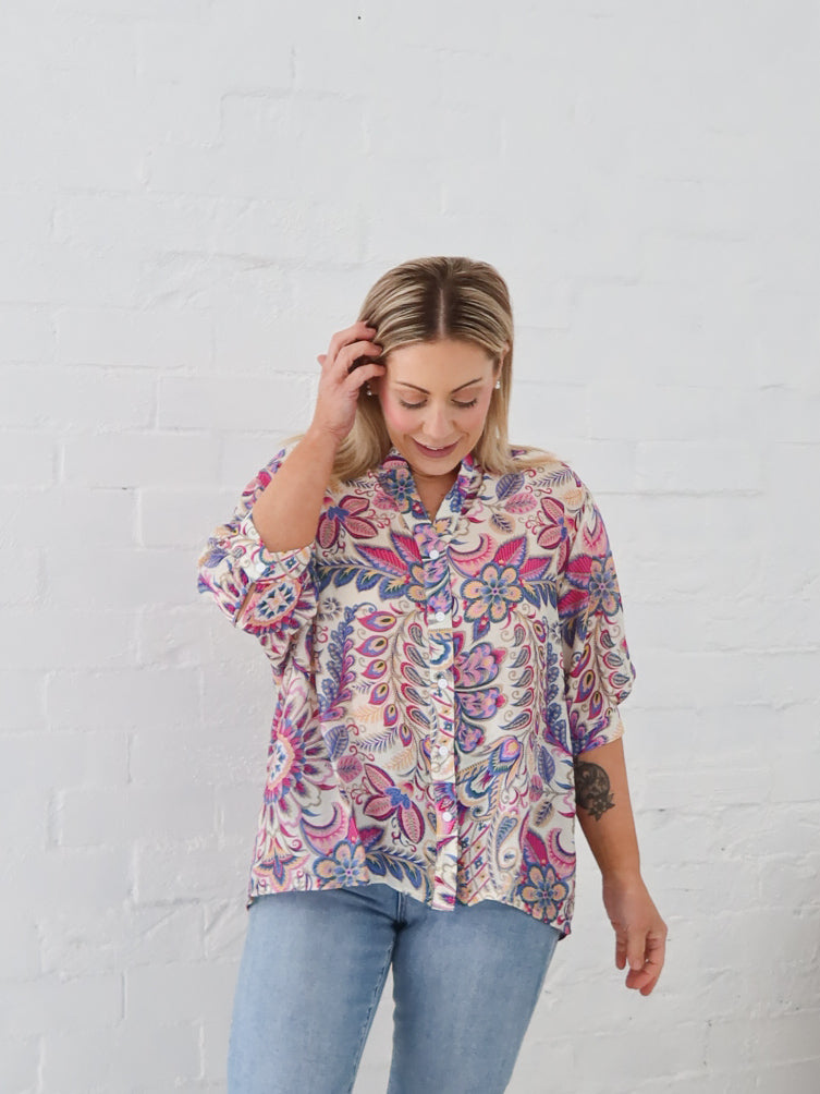 Mimi Blouse - Floral Fuchsia