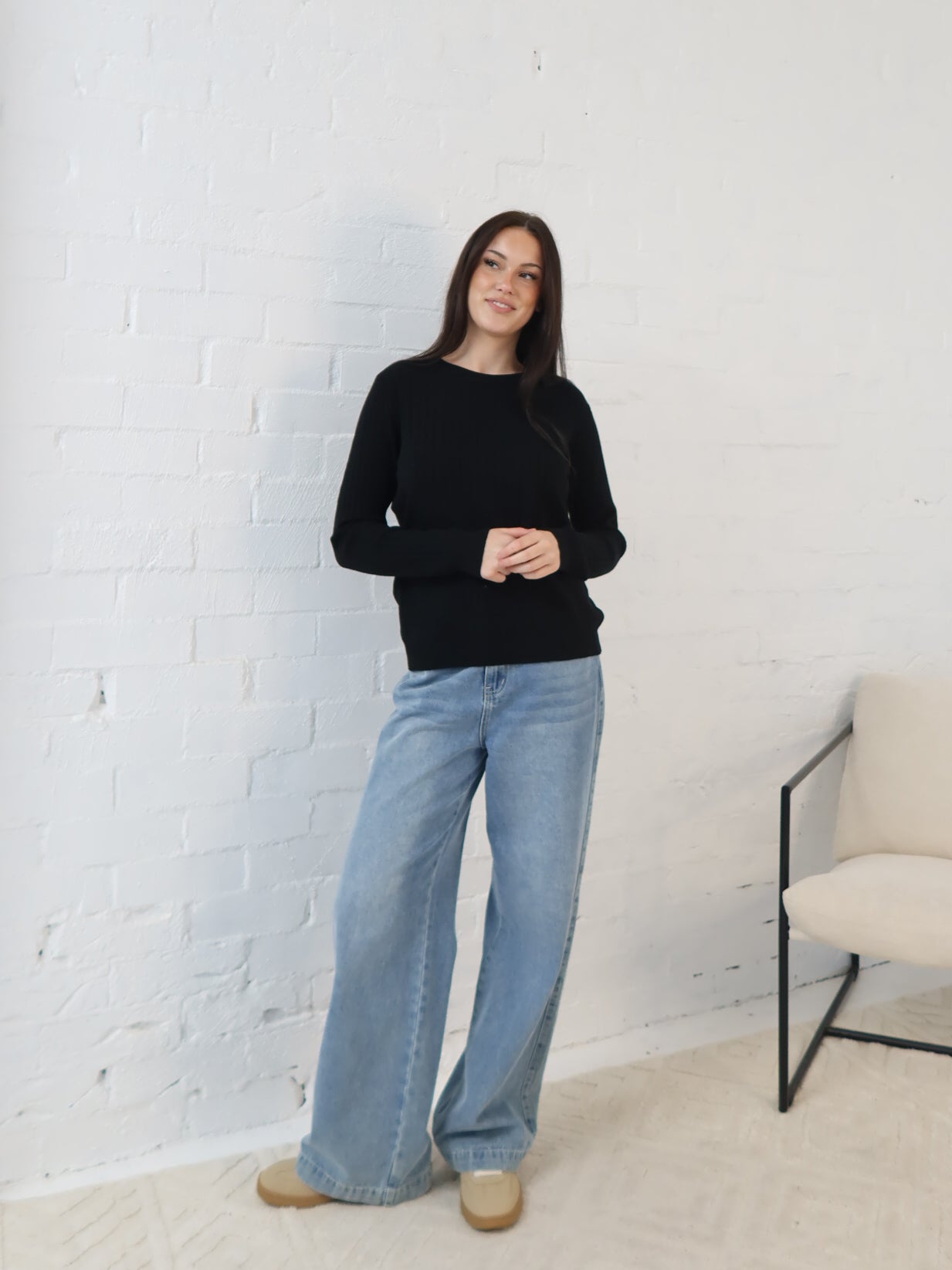 Adison Knit Top- Black