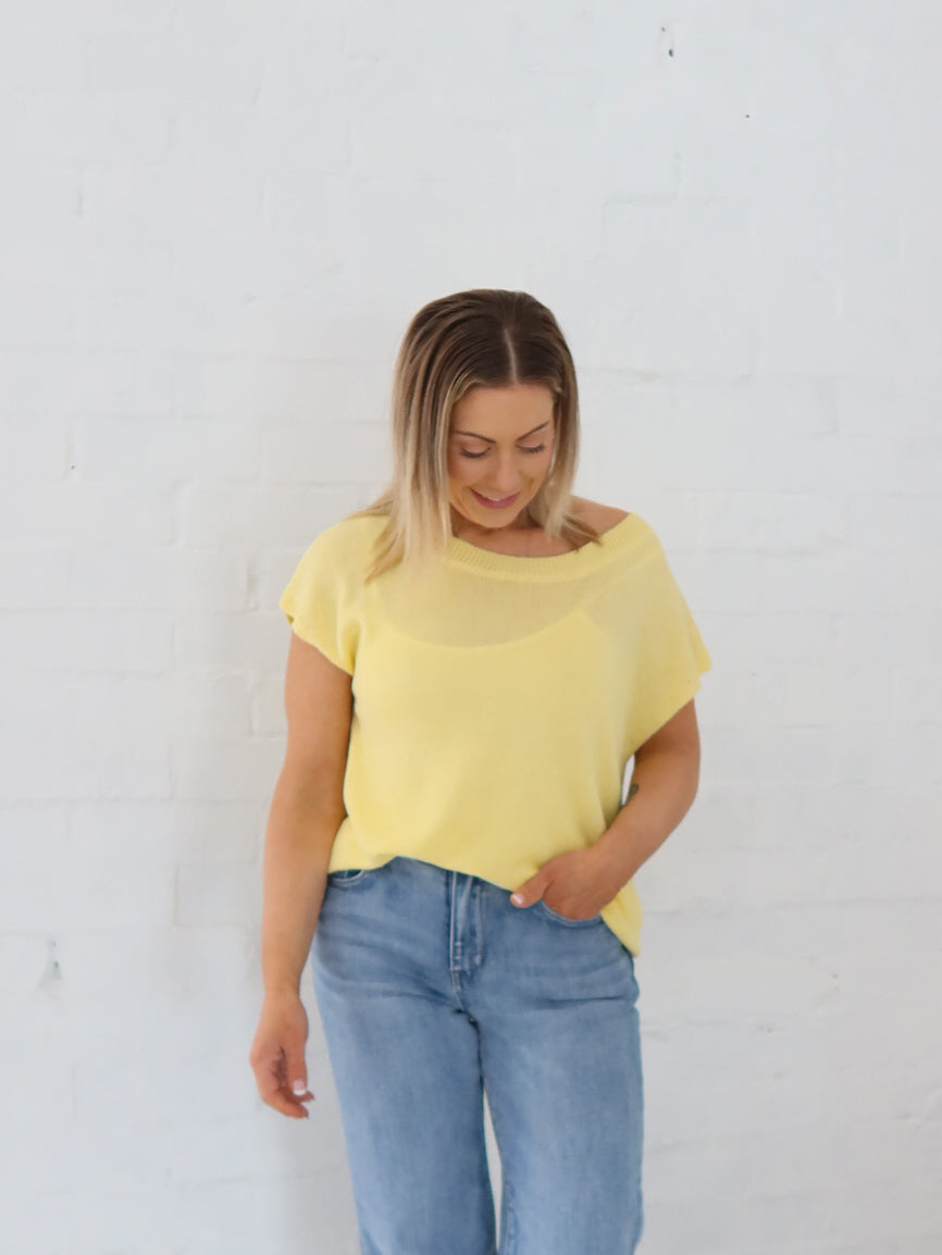 Ella Knit Top- Lemon