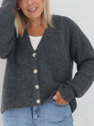Dane Cardigan- Charcoal