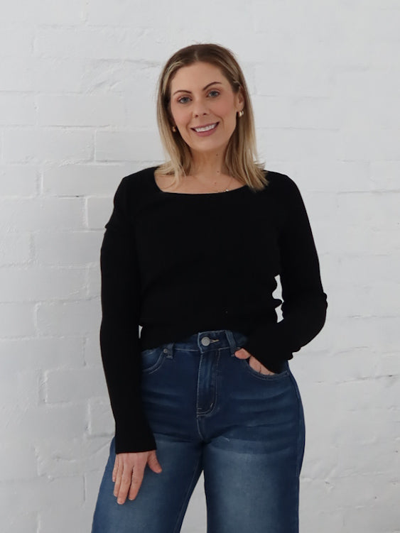 Selma Knit Top - Black