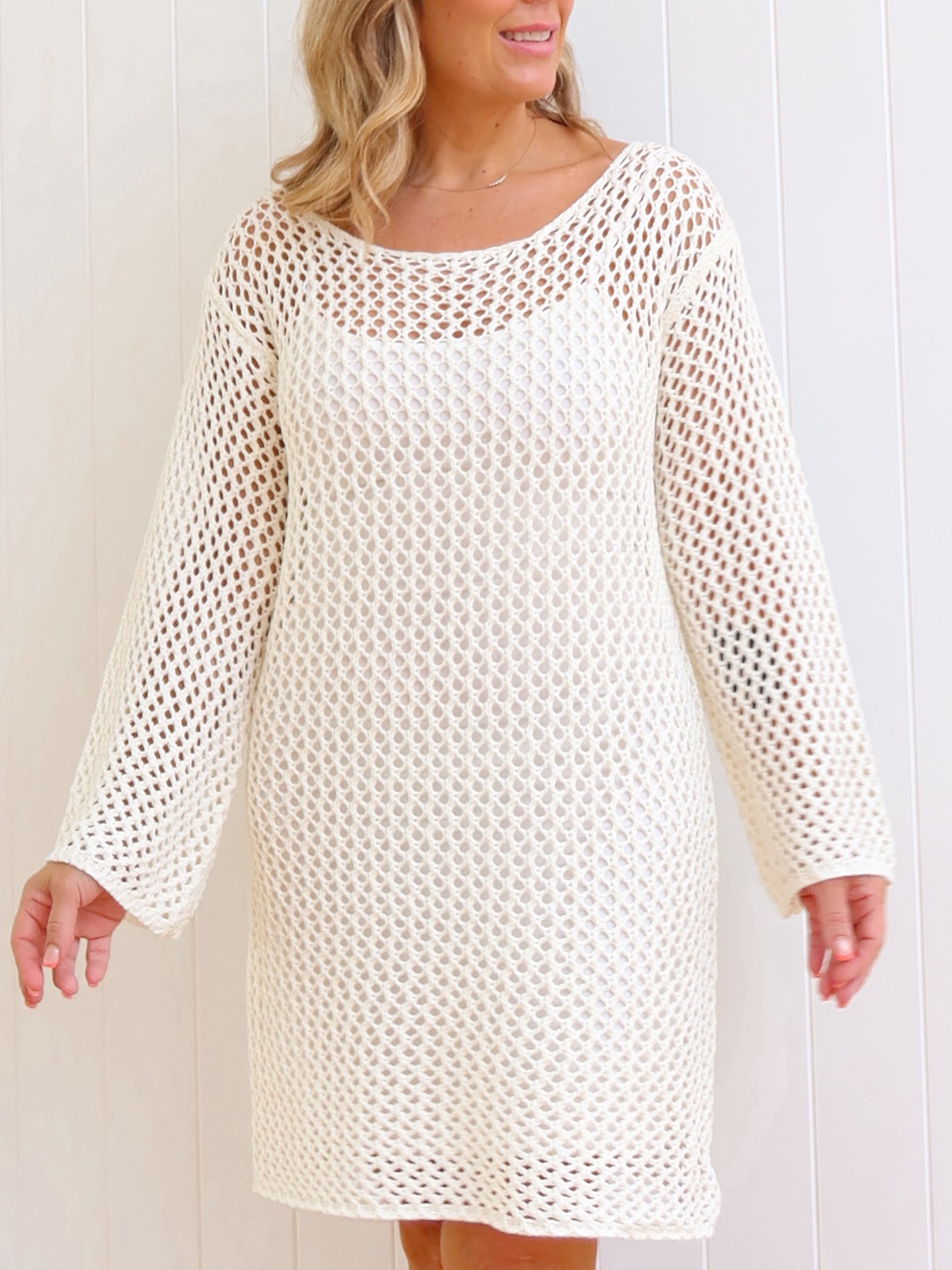 Nerina Crochet Dress - Vanilla