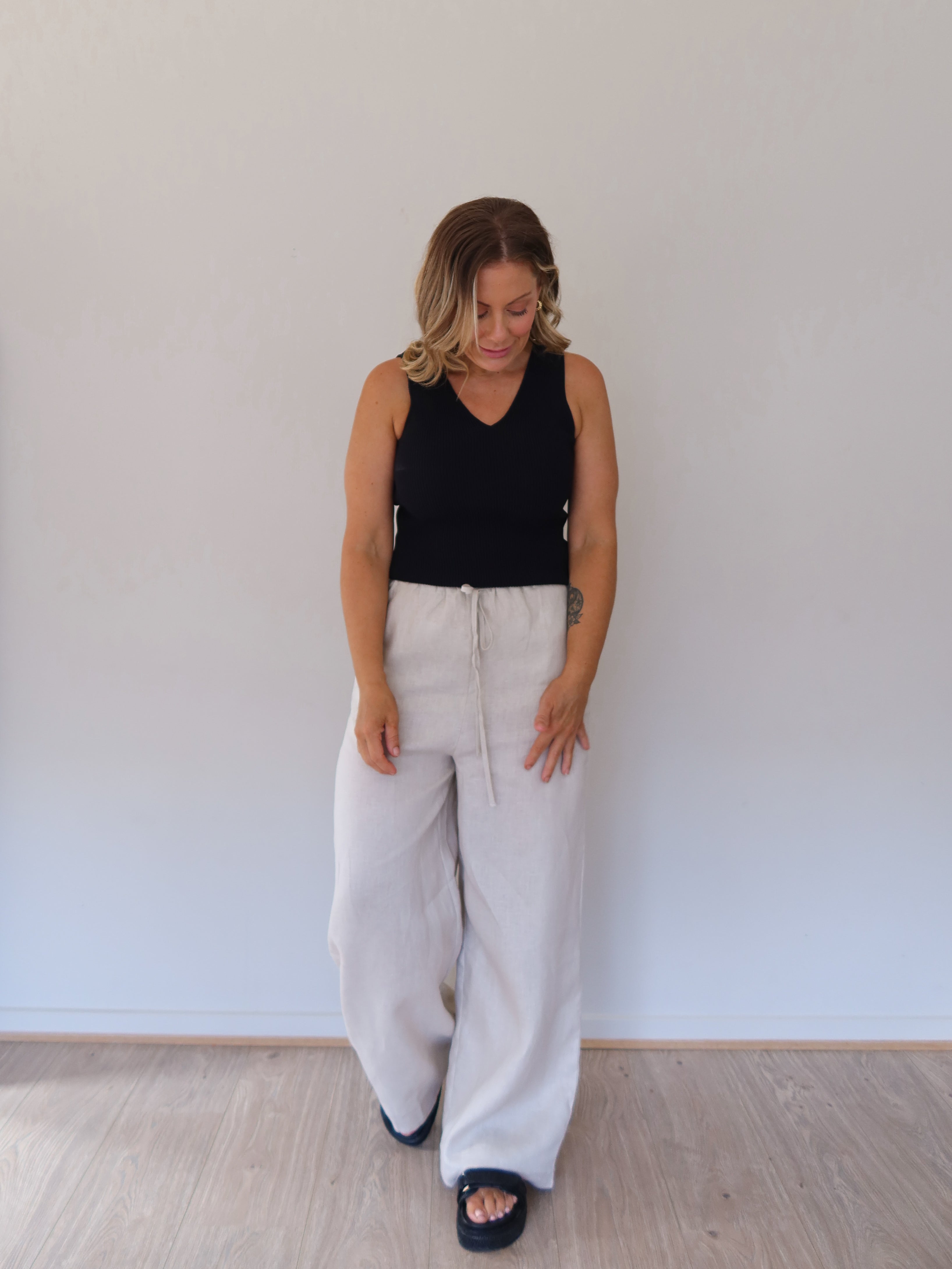 Andie Linen Pants - Natural Beige