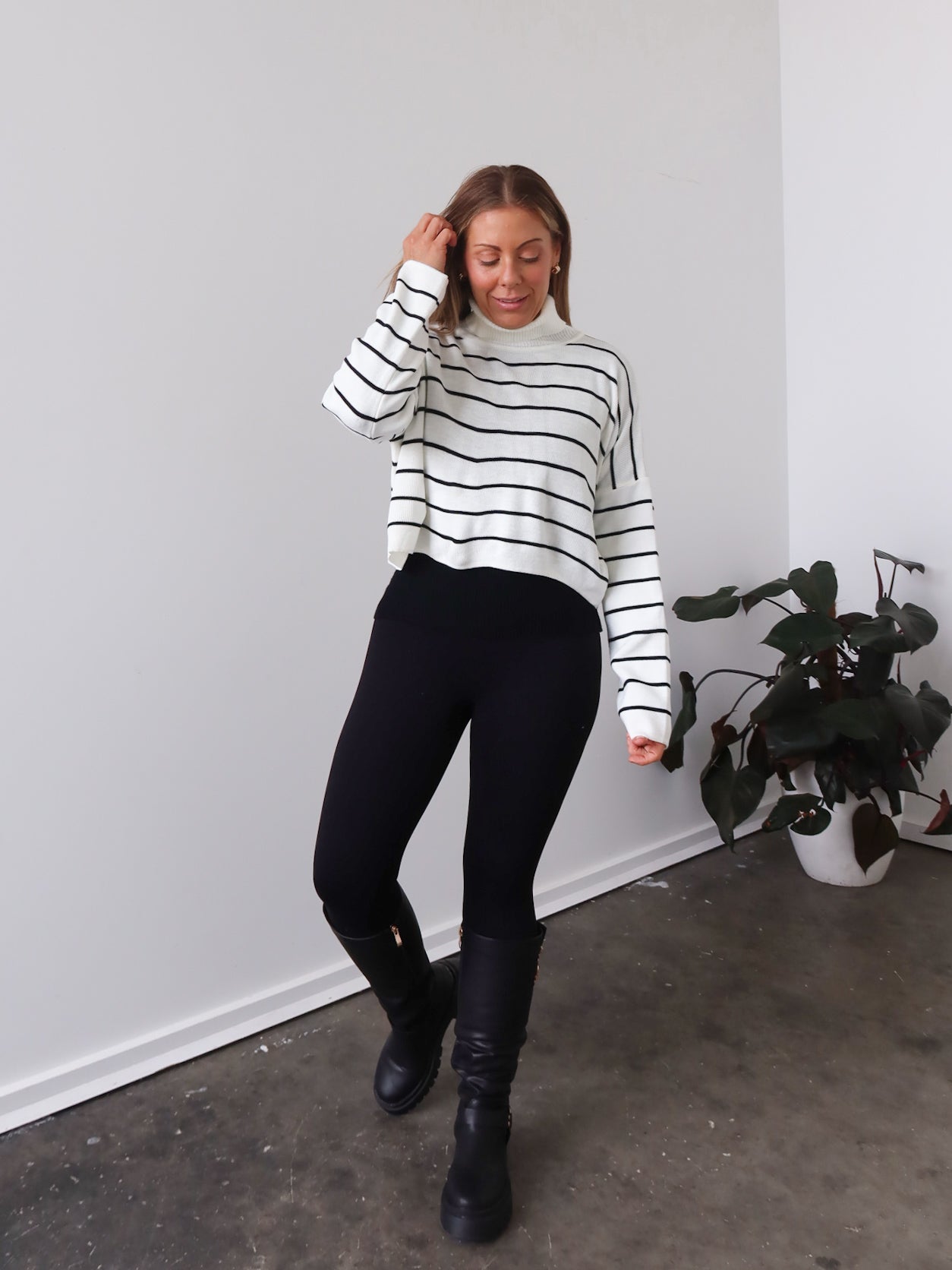 Fran Knit - Cream Stripe