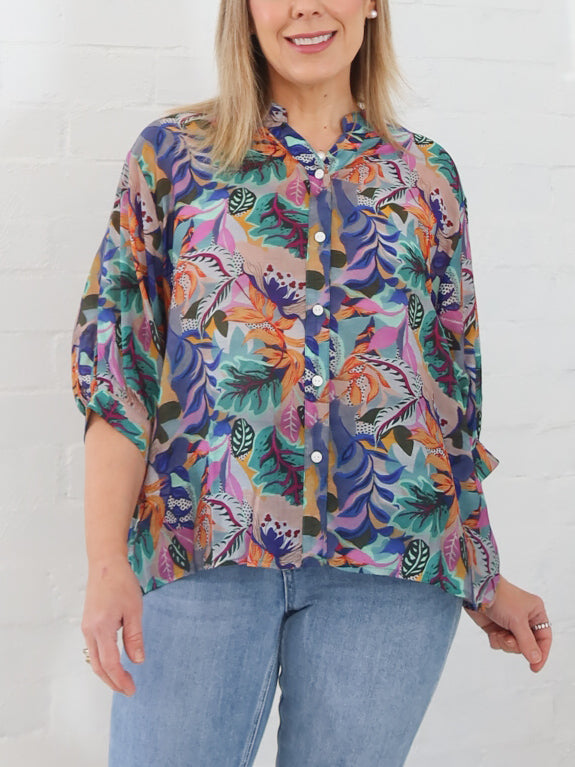 Mimi Blouse - Purple Floral
