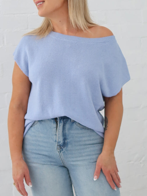 Ella Knit Top- Blue
