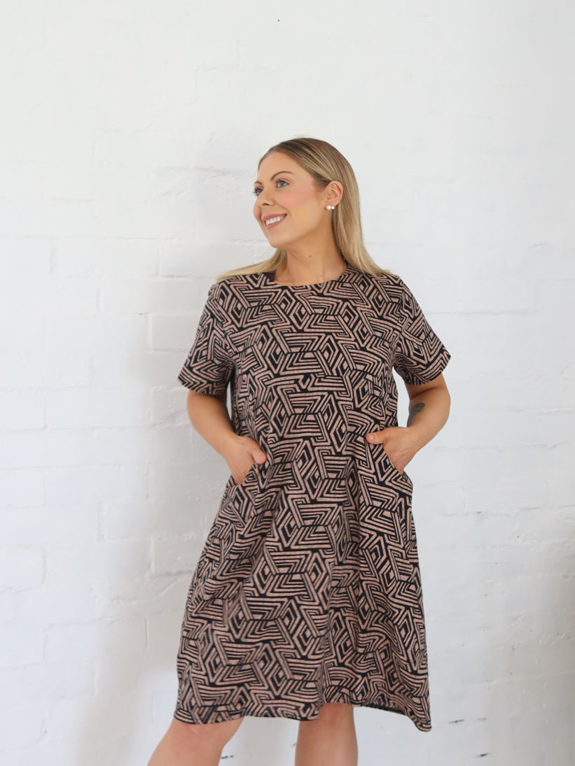 Kate Dress- Mocha/Black