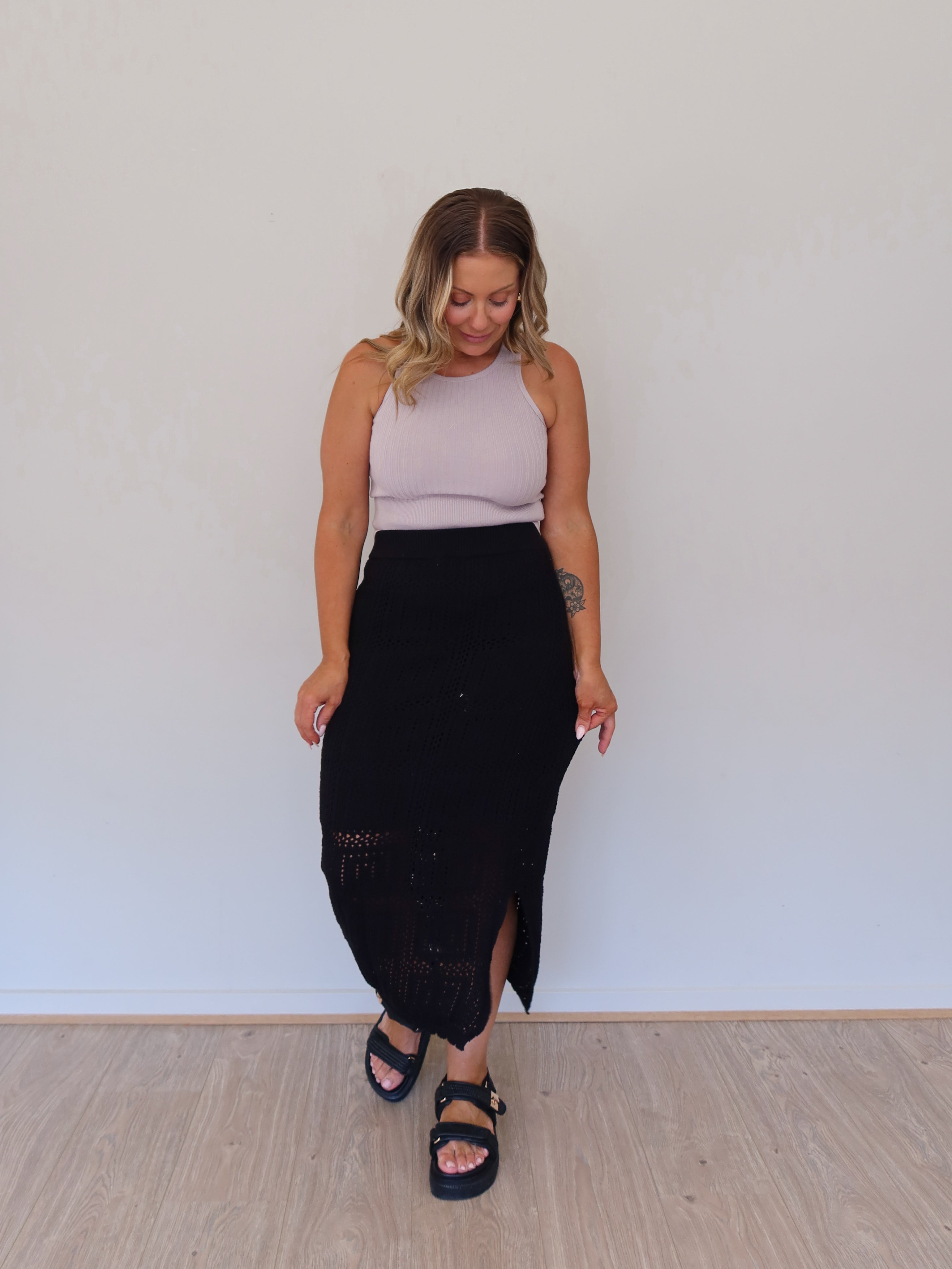 Radiance Crochet Skirt - Black