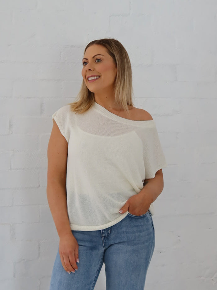 Ella Knit Top- Vanilla