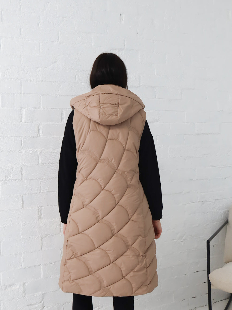 Miranda Longline Vest- Beige