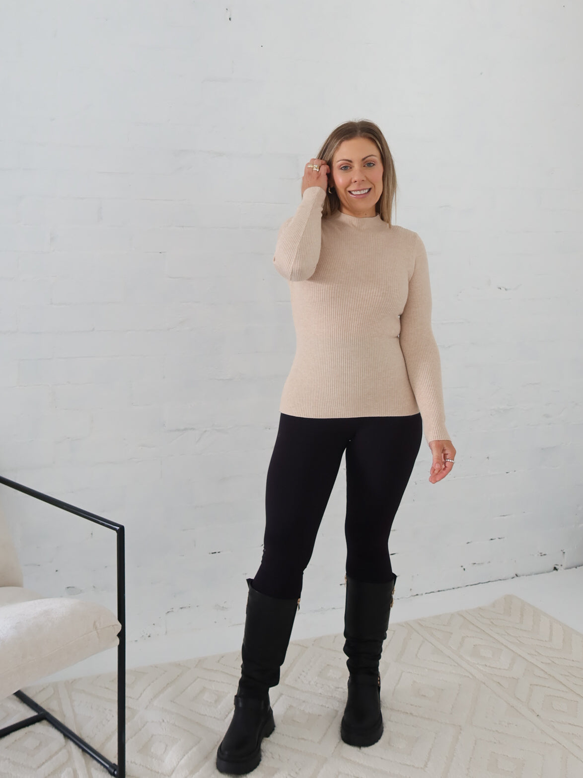 Amy Knit Top - Beige