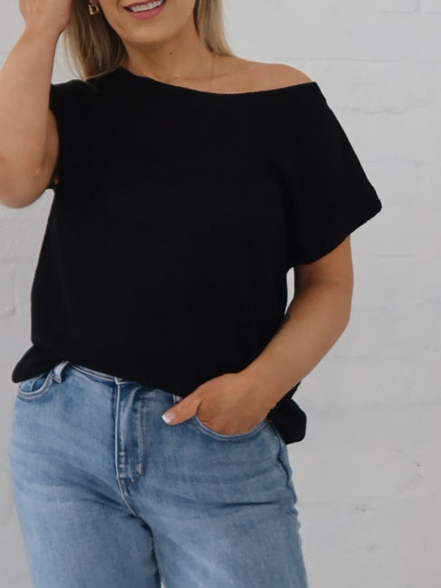 Ella Knit Top- Black