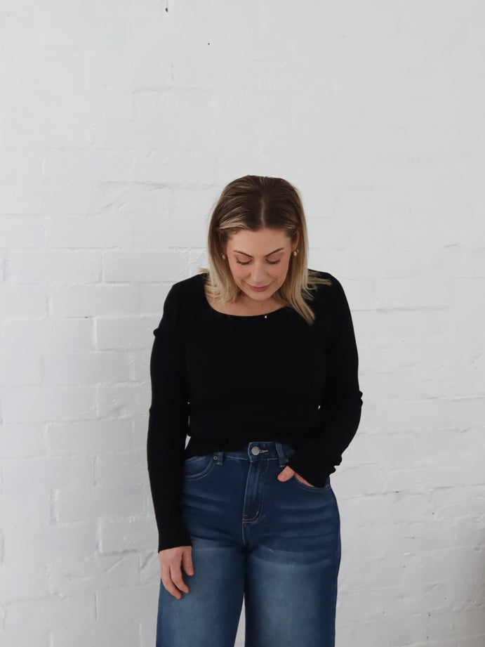 Selma Knit Top - Black