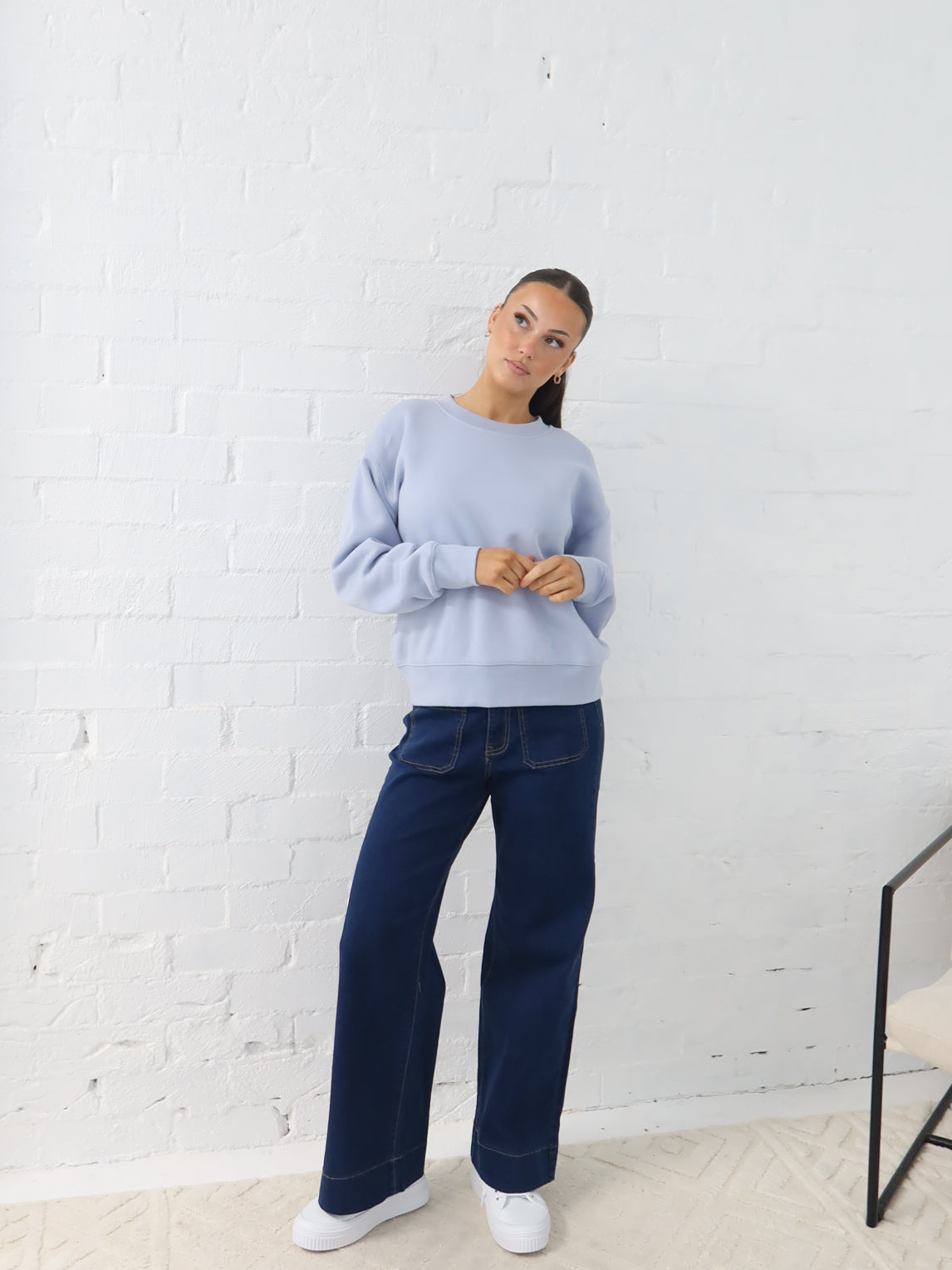 Gracie Relaxed Crew - Powder Blue